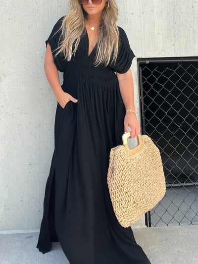 Aria™ - Luftiges Maxi-Wickelkleid mit Seitenschlitz