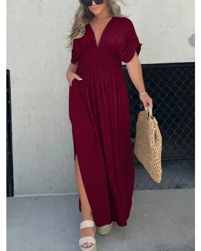 Aria™ - Luftiges Maxi-Wickelkleid mit Seitenschlitz