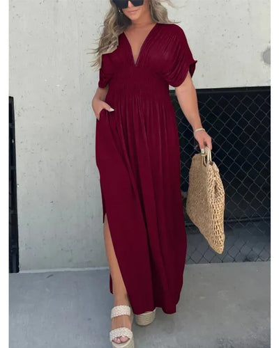 Aria™ - Luftiges Maxi-Wickelkleid mit Seitenschlitz
