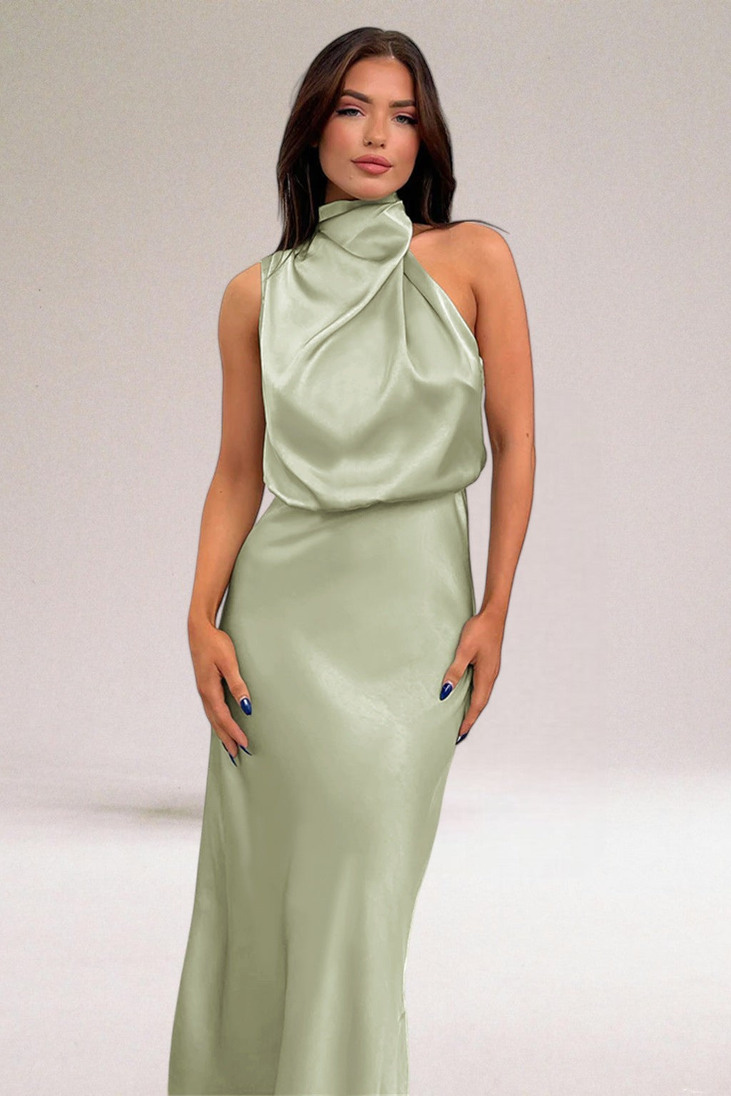 Zora™ - Glamouröses Satinkleid mit Neckholder