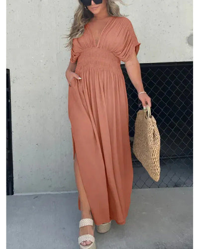 Aria™ - Luftiges Maxi-Wickelkleid mit Seitenschlitz