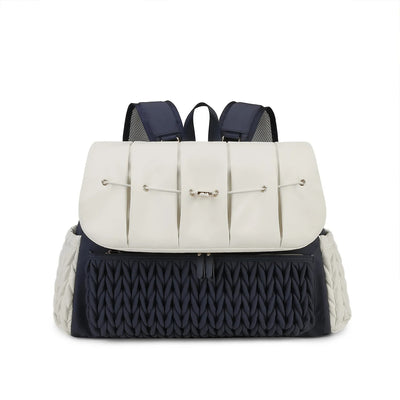 Leni™ - Stilvoller Wickelrucksack in Beige/Marineblau