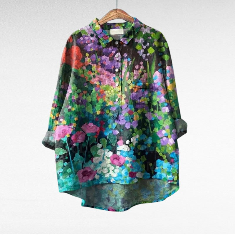 Laluna® | Klassische Blumenbluse