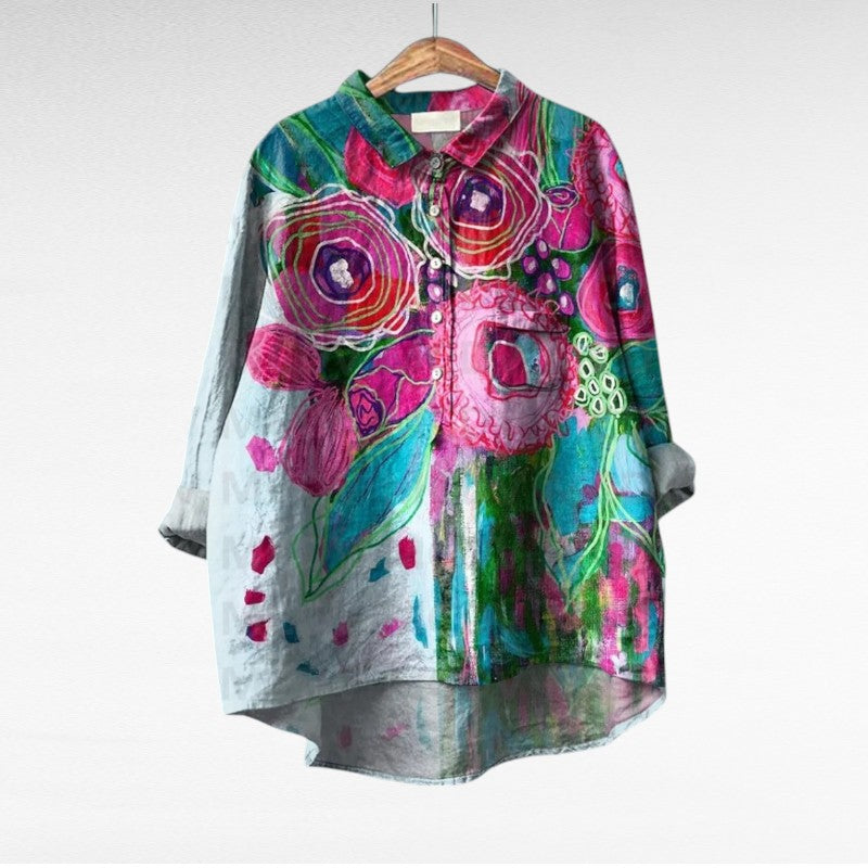 Laluna® | Klassische Blumenbluse