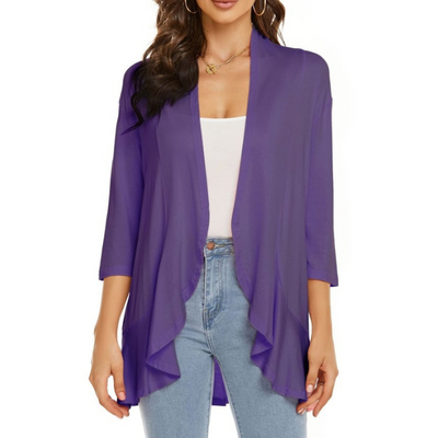 SEVDA - LEICHTER CARDIGAN MIT DREIVIERTELÄRMELN