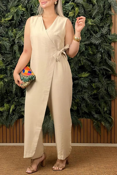 Ava™ - Eleganter Wrap-Jumpsuit mit V-Ausschnitt