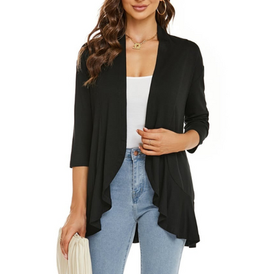 SEVDA - LEICHTER CARDIGAN MIT DREIVIERTELÄRMELN
