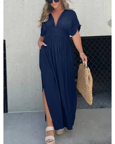Aria™ - Luftiges Maxi-Wickelkleid mit Seitenschlitz
