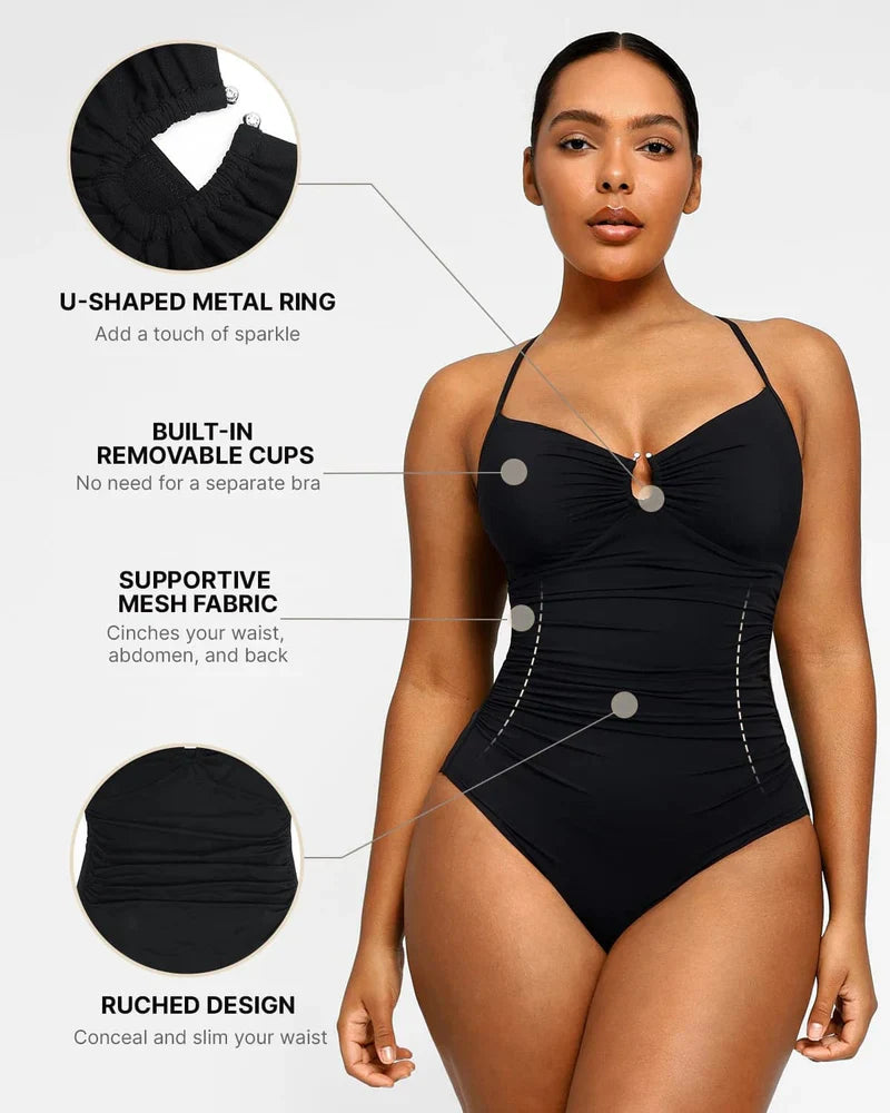 Celeste™ Shaping Badeanzug Damen | U-Ring Einteiler figurformend | Push-Up Swimsuit