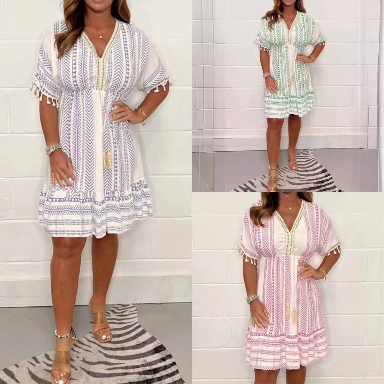 Elena™ - Sommerliches Tunika-Kleid mit Franzen-Detail