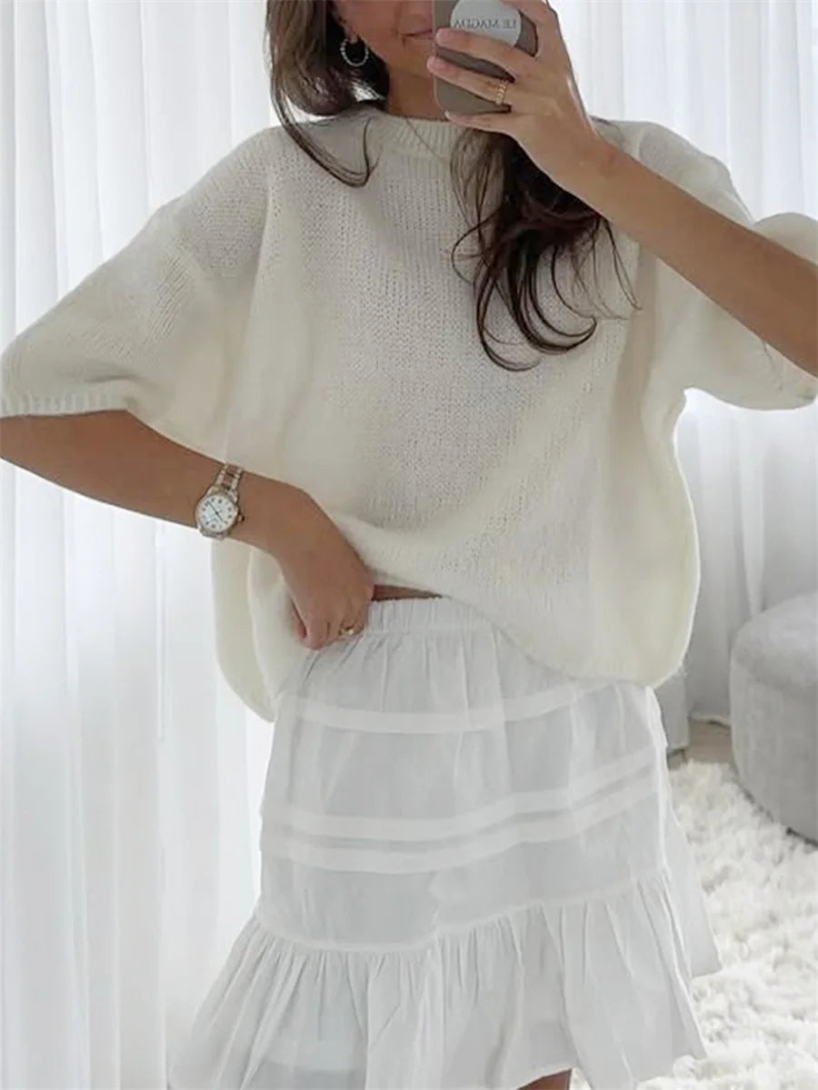 Isabella - Strick-Pullover mit Puffärmeln