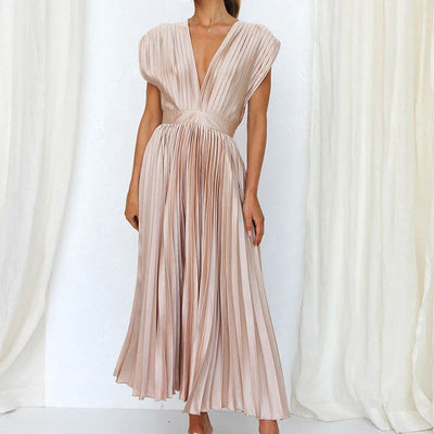 Aroa™ - Langes plissiertes Kleid für besondere Momente