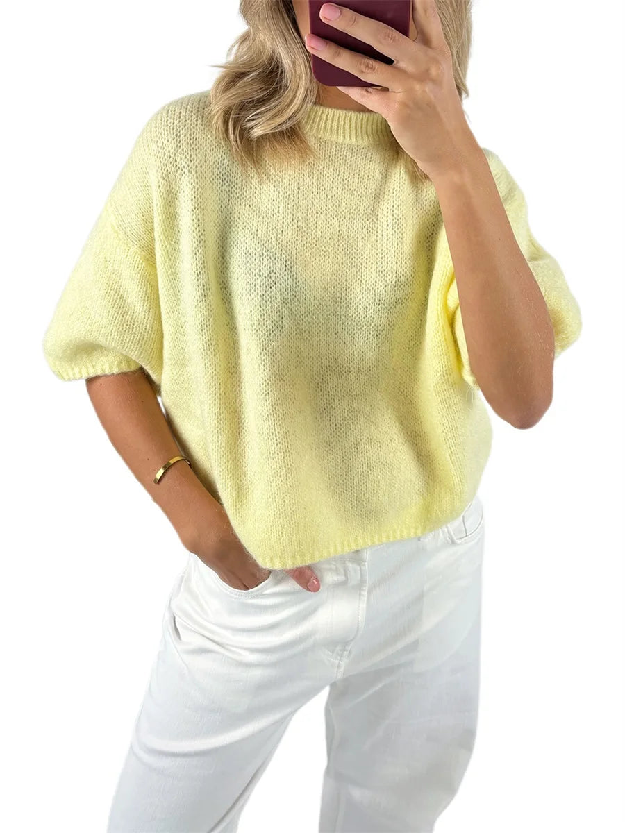 Isabella - Strick-Pullover mit Puffärmeln