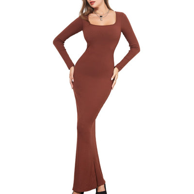 Sara - Shapewear Maxi-Kleid mit langen Ärmeln
