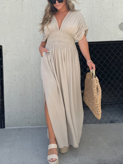 Aria™ - Luftiges Maxi-Wickelkleid mit Seitenschlitz
