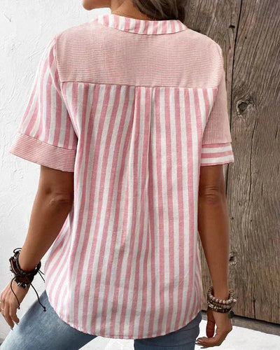 LUANA - LOCKERE BLUSE MIT STREIFENMUSTER