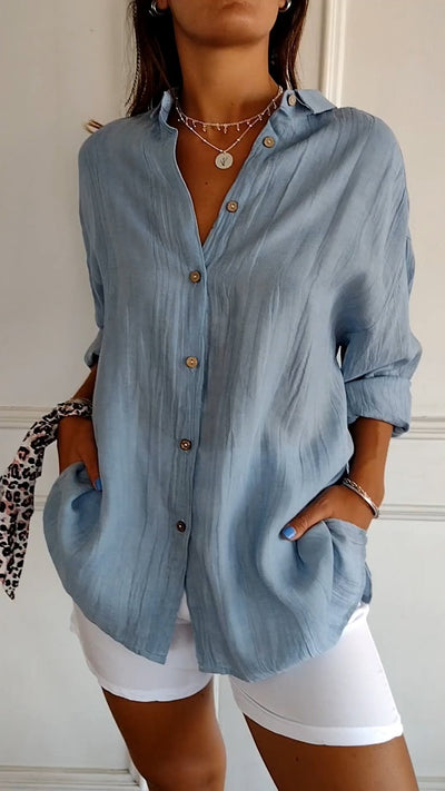 Sasha™ - Elegantes Hemd im plissierten Stil,
