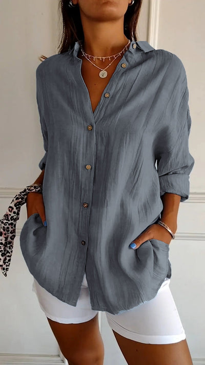 Sasha™ - Elegantes Hemd im plissierten Stil,