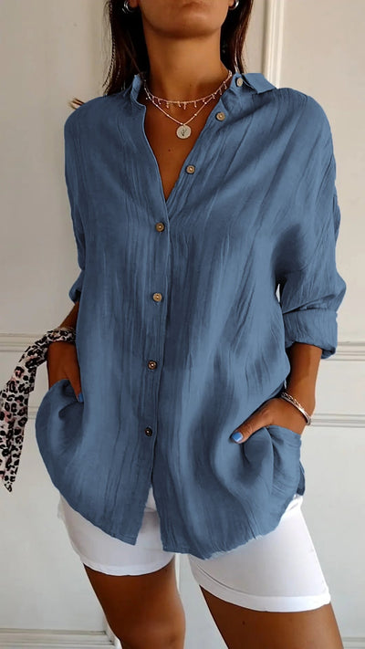 Sasha™ - Elegantes Hemd im plissierten Stil,