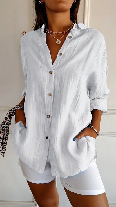 Sasha™ - Elegantes Hemd im plissierten Stil,