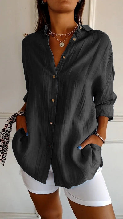 Sasha™ - Elegantes Hemd im plissierten Stil,