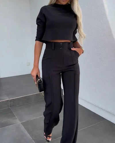 Merida™ - Stylisches Cropped Oberteil und Hose Set für einen trendigen Look