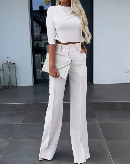 Merida™ - Stylisches Cropped Oberteil und Hose Set für einen trendigen Look