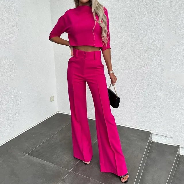 Merida™ - Stylisches Cropped Oberteil und Hose Set für einen trendigen Look