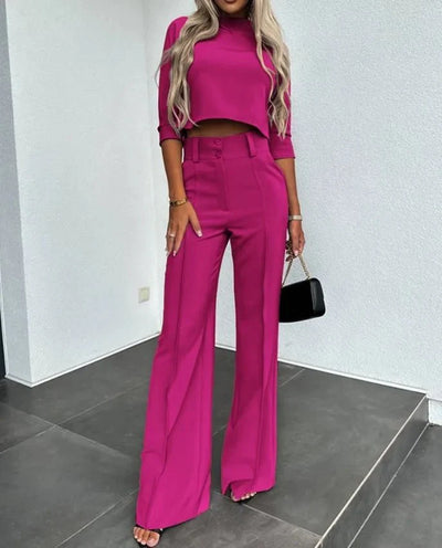 Merida™ - Stylisches Cropped Oberteil und Hose Set für einen trendigen Look