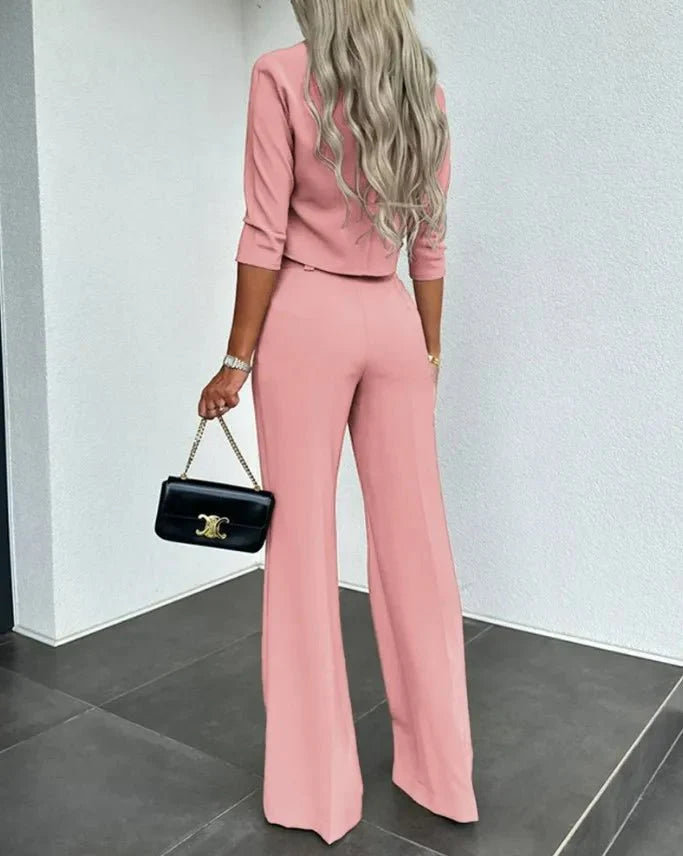 Merida™ - Stylisches Cropped Oberteil und Hose Set für einen trendigen Look