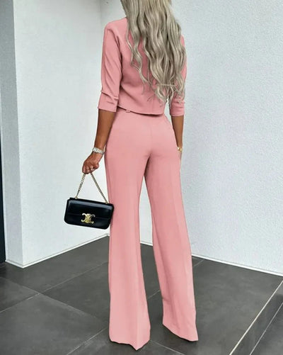 Merida™ - Stylisches Cropped Oberteil und Hose Set für einen trendigen Look