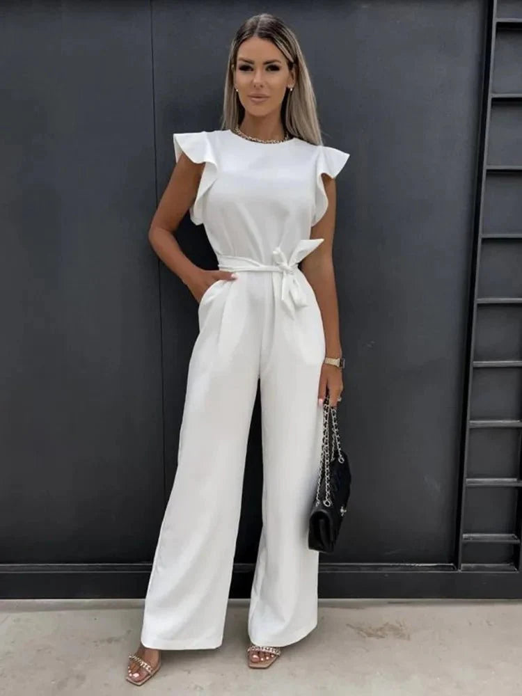 Nina™ -  Eleganter Jumpsuit mit stilvollen Gerüschten Ärmeln