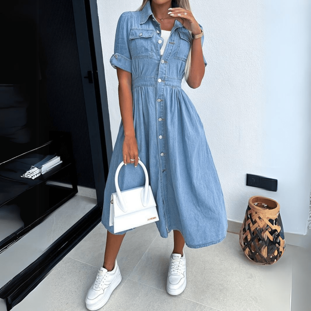Rebekka™ - Denim Midikleid – Stilvoll und Trendy für jeden Anlass