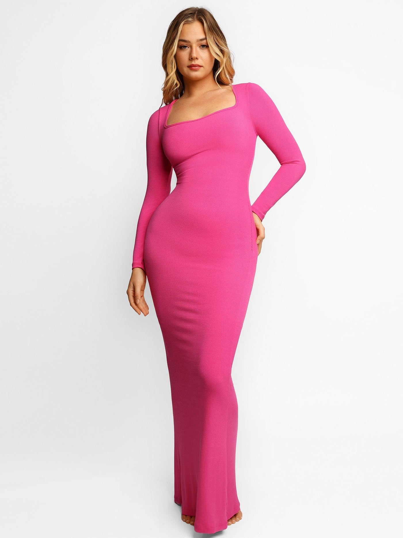 Sara - Shapewear Maxi-Kleid mit langen Ärmeln