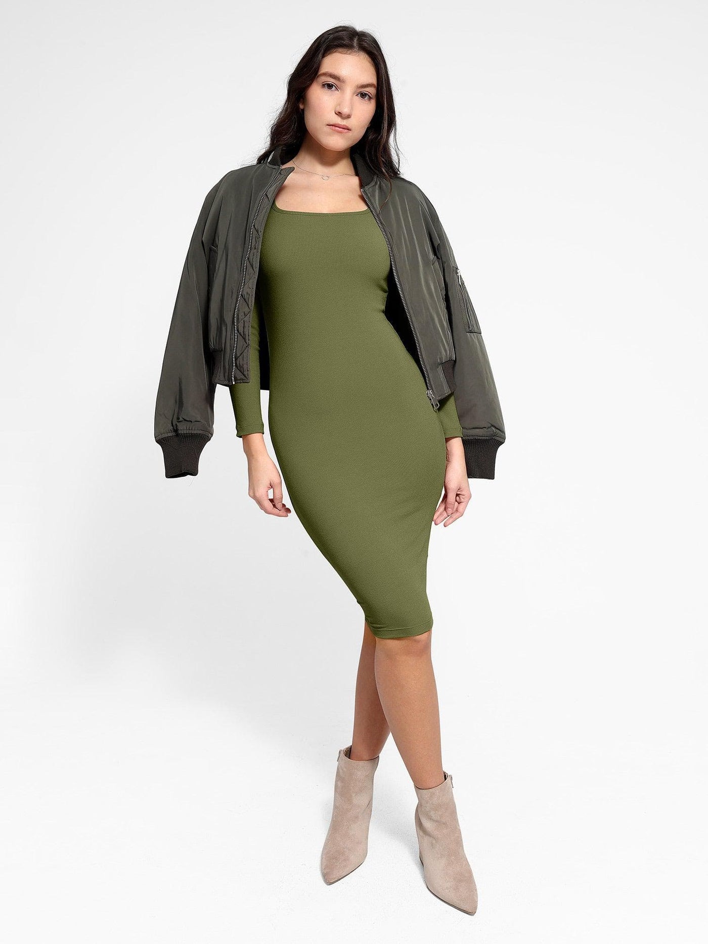Lara - Shapewear Midikleid  mit langen Ärmeln