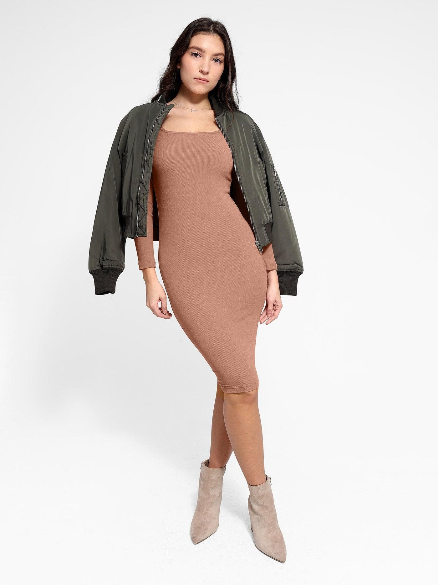 Lara - Shapewear Midikleid  mit langen Ärmeln