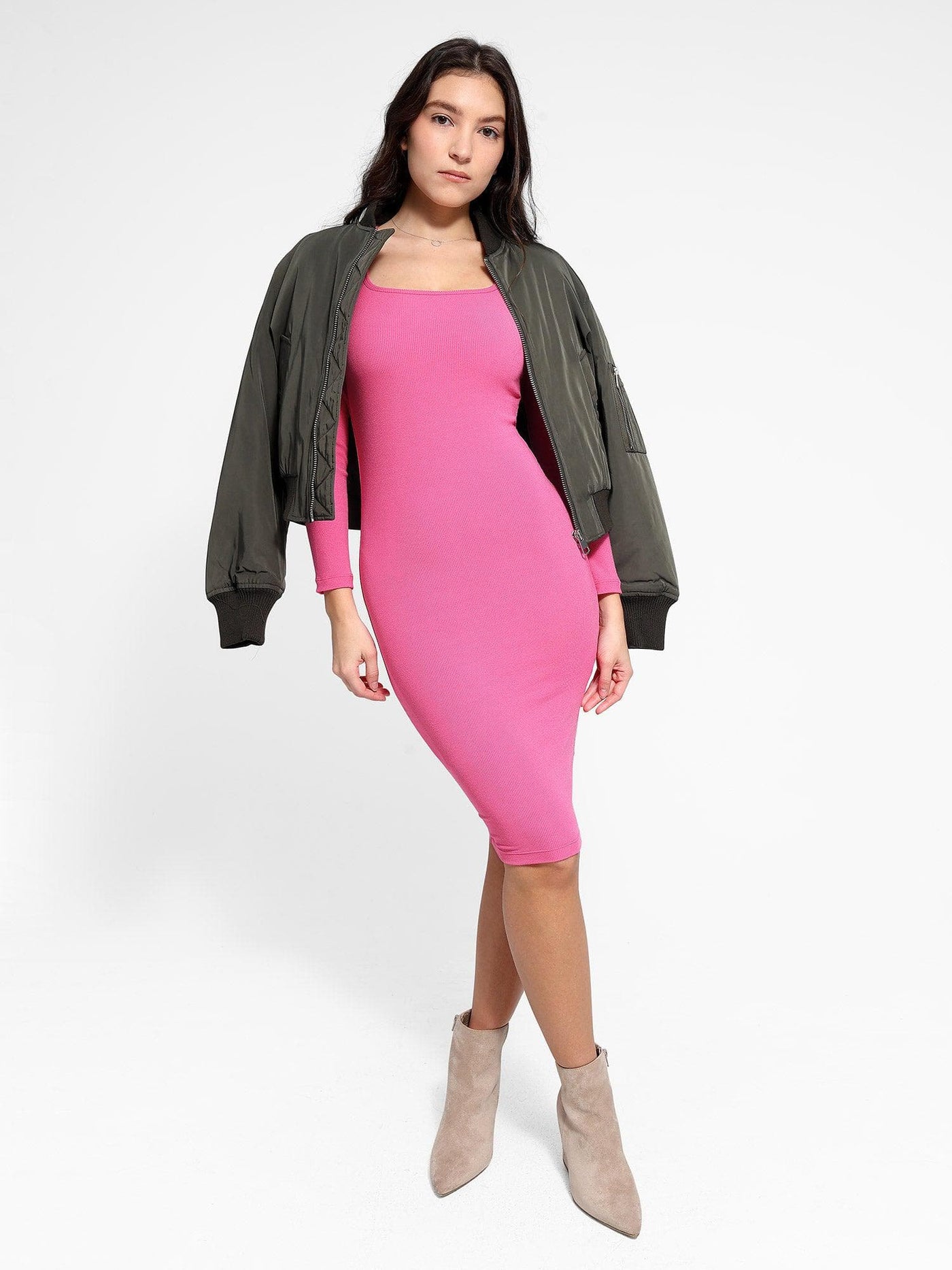 Lara - Shapewear Midikleid  mit langen Ärmeln