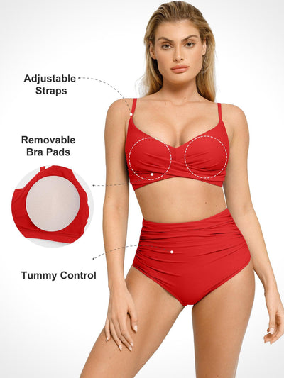 Vivienne™ Formende Raffung Bikini Set | Shapewear Bikini | Formende Bademode