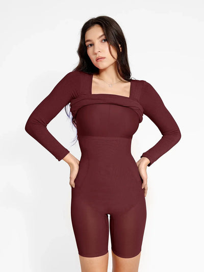 Lara - Shapewear Midikleid  mit langen Ärmeln
