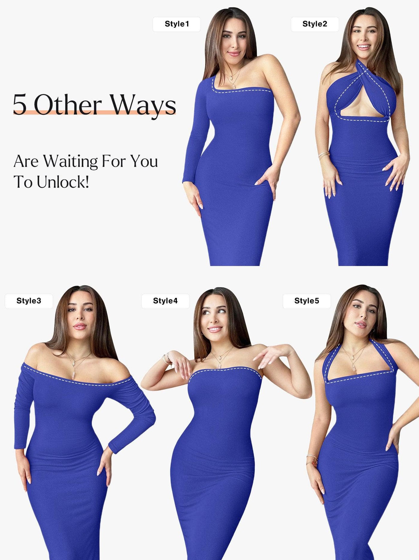 Sara - Shapewear Maxi-Kleid mit langen Ärmeln