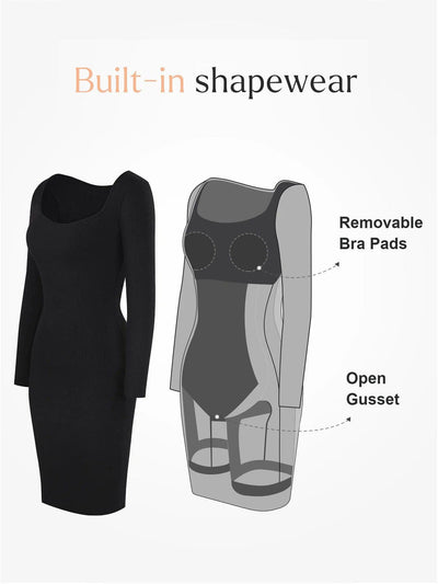 Lara - Shapewear Midikleid  mit langen Ärmeln