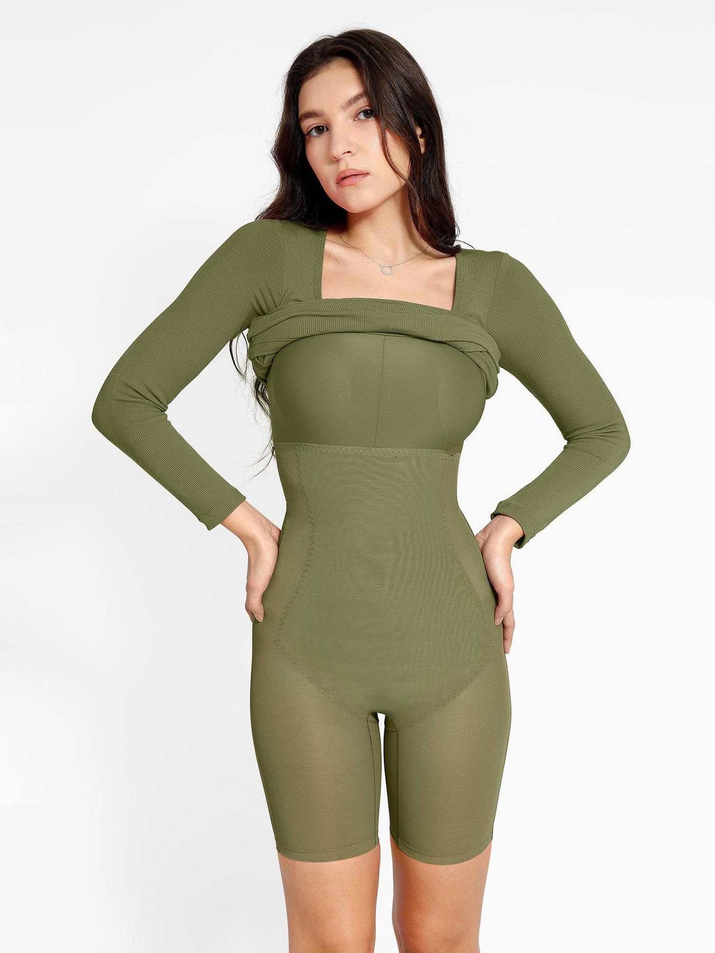 Lara - Shapewear Midikleid  mit langen Ärmeln