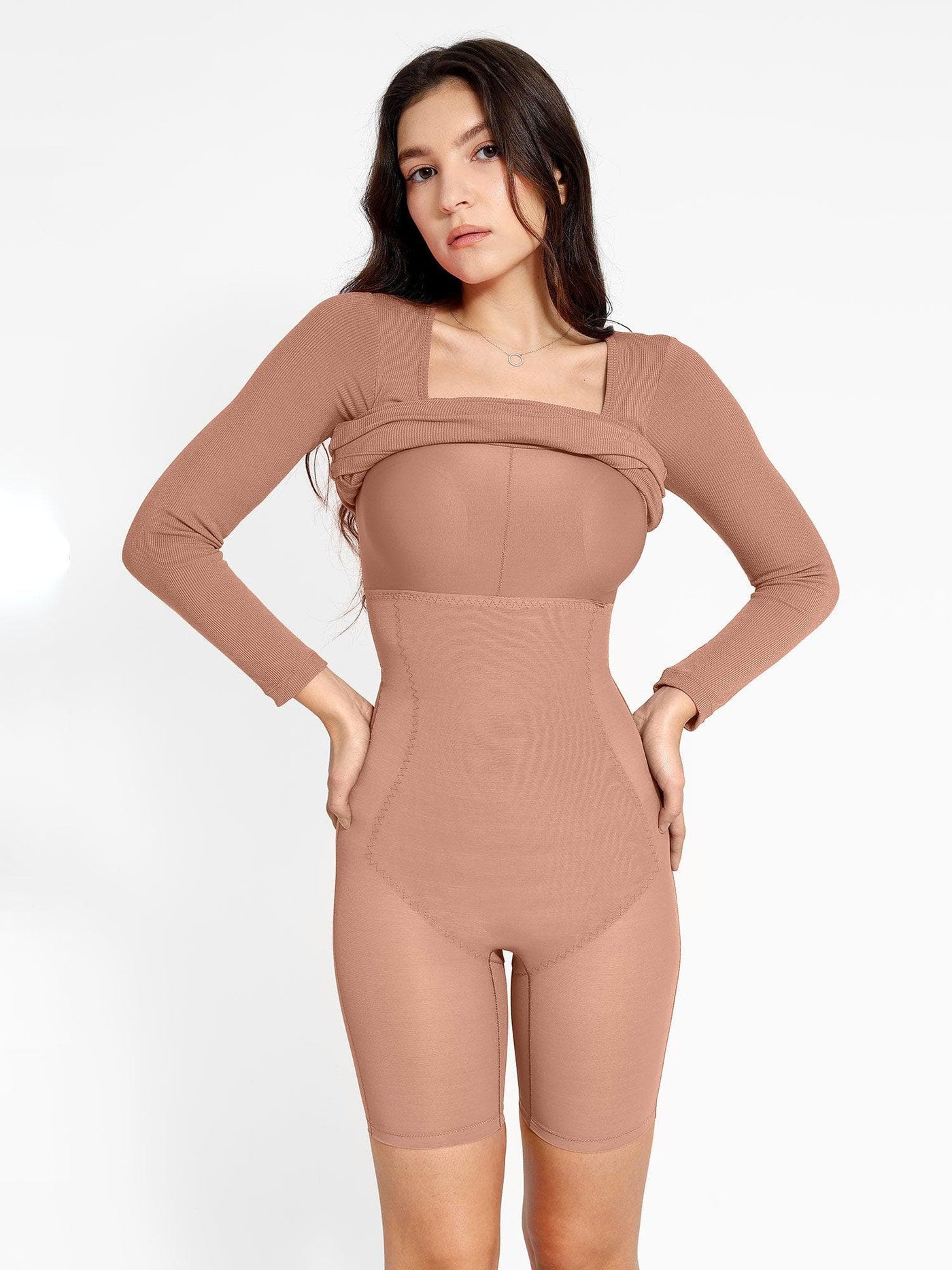 Lara - Shapewear Midikleid  mit langen Ärmeln