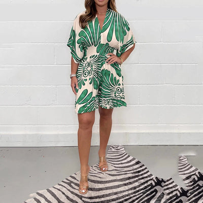 Lana™ - Sommerliches Kimono-Kleid mit Rüschensaum
