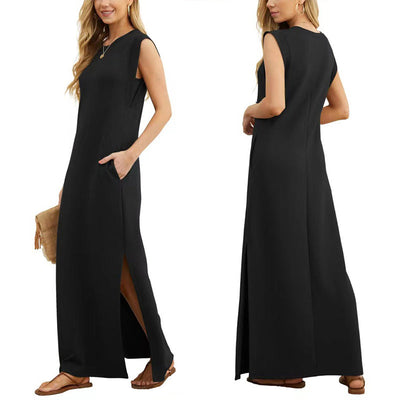 Stella™ - Minimalistisches Maxikleid mit Seitenschlitzen