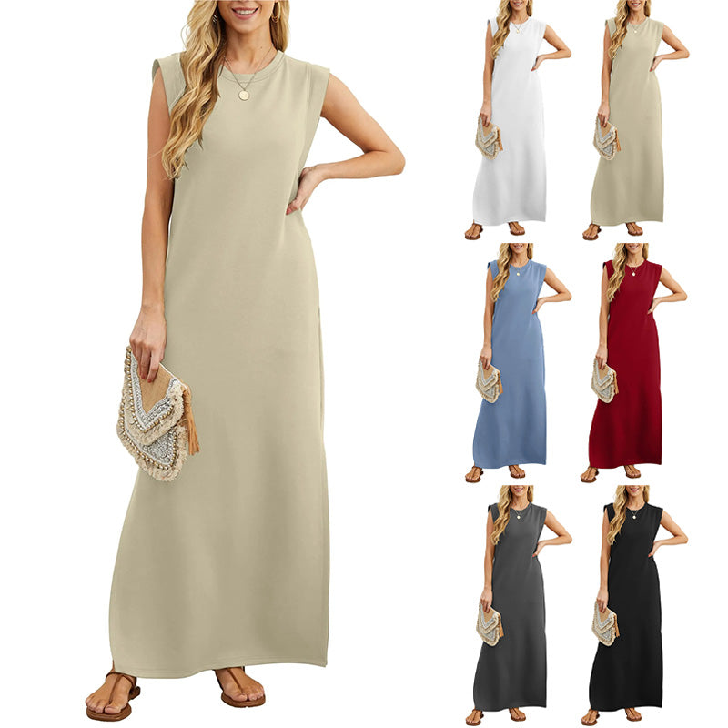 Stella™ - Minimalistisches Maxikleid mit Seitenschlitzen