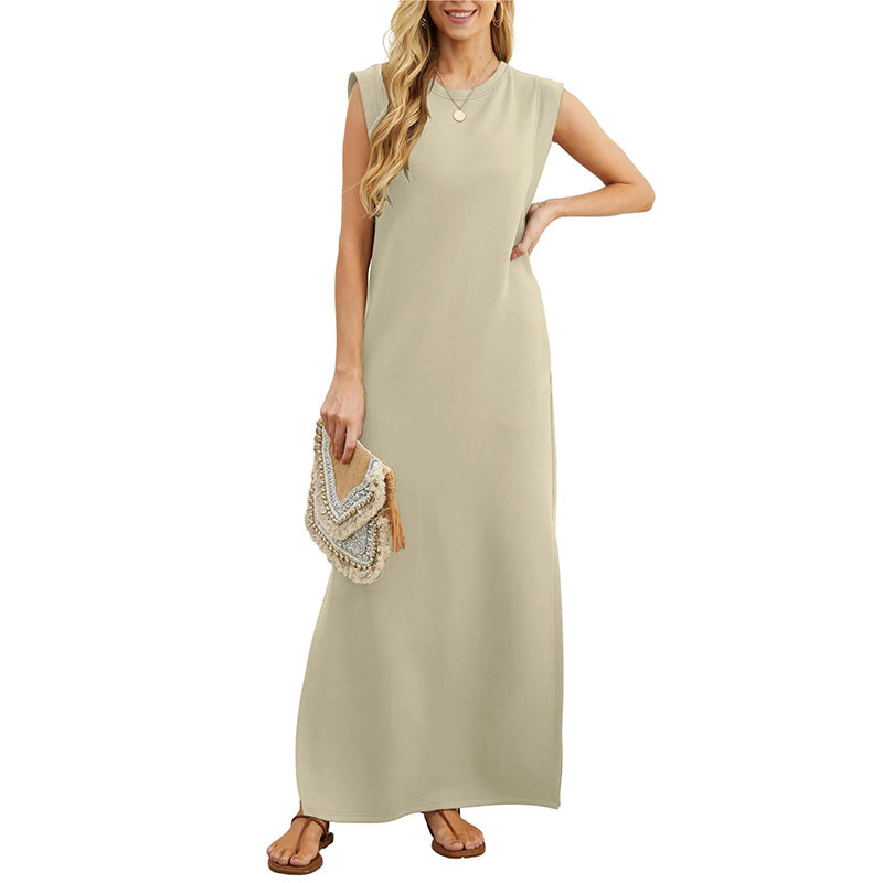 Stella™ - Minimalistisches Maxikleid mit Seitenschlitzen