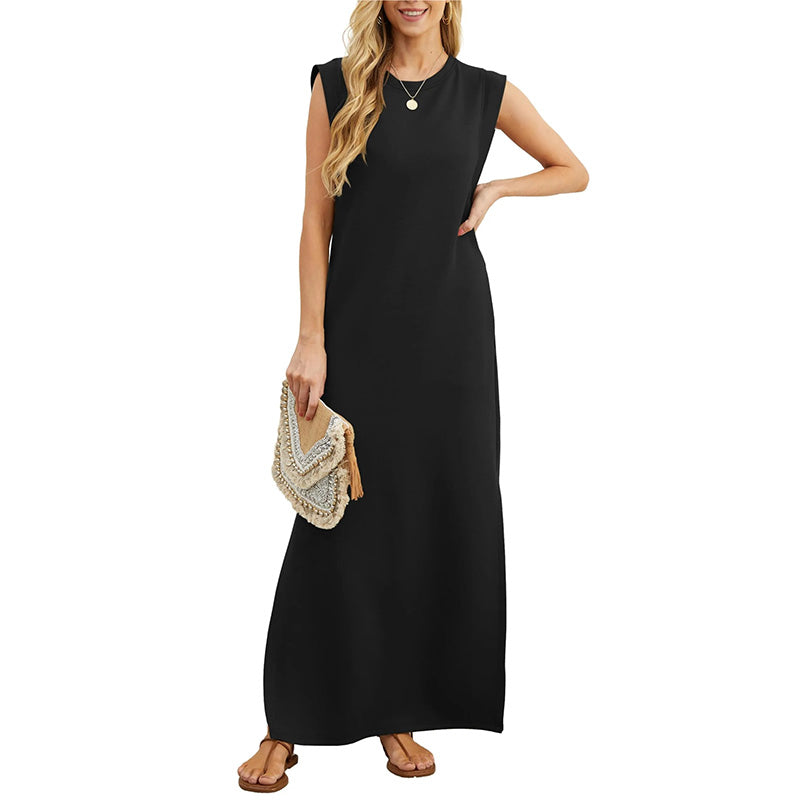Stella™ - Minimalistisches Maxikleid mit Seitenschlitzen
