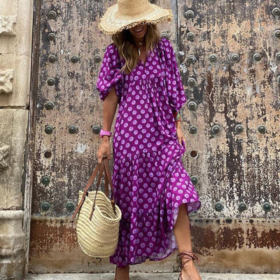 Bella™ - Mediterranes Maxikleid mit V-Ausschnitt