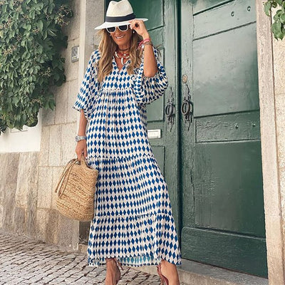 Bella™ - Mediterranes Maxikleid mit V-Ausschnitt